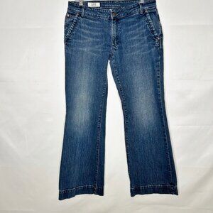 VTG Banana Republic Woman’s Jeans 12 Wide Leg Mid Rise Waist Back Flap Pockets